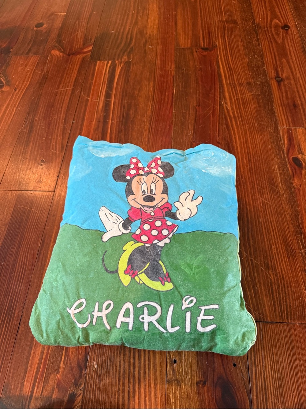 “Charlie” Minnie Mouse pillow/fold out blanket